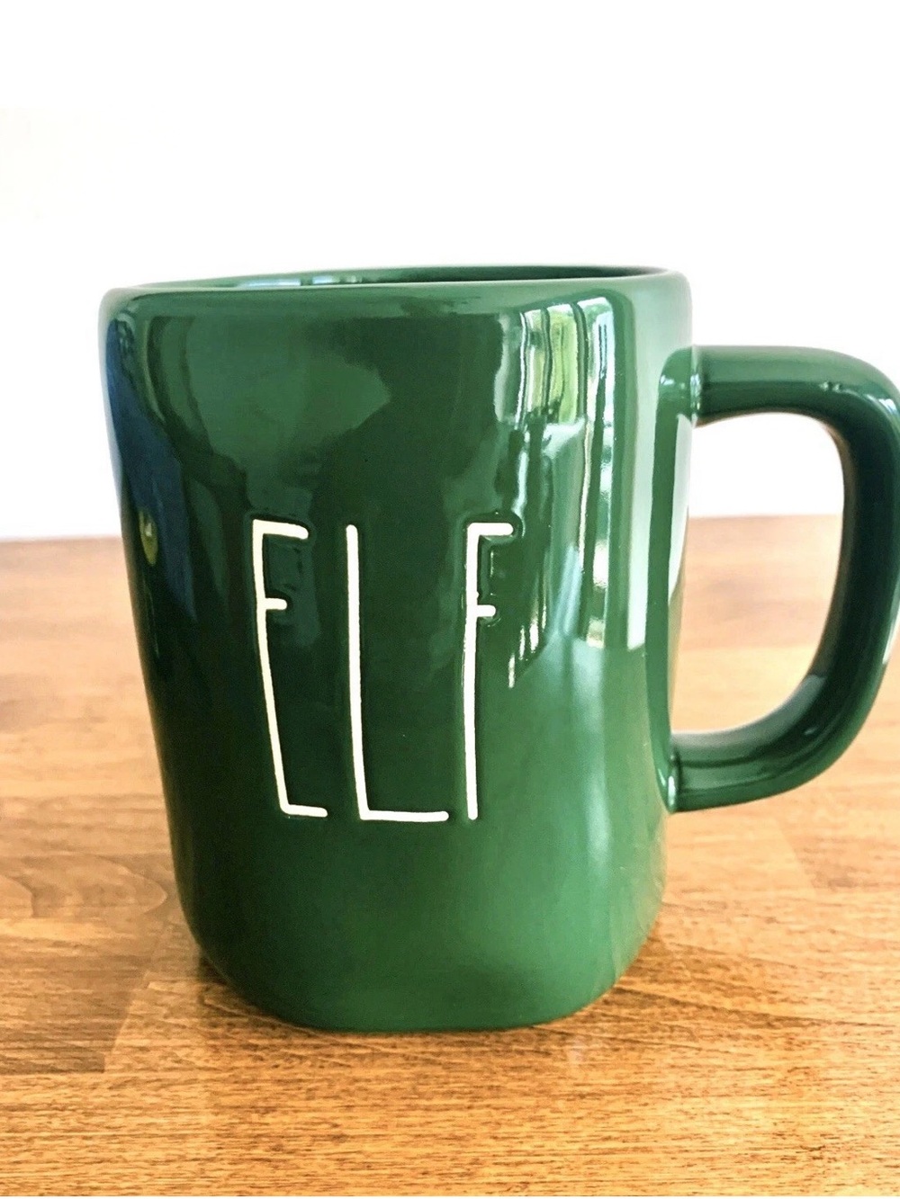 Rae Dunn ELF Green Ceramic Mug Artisan Collection Christmas Holiday